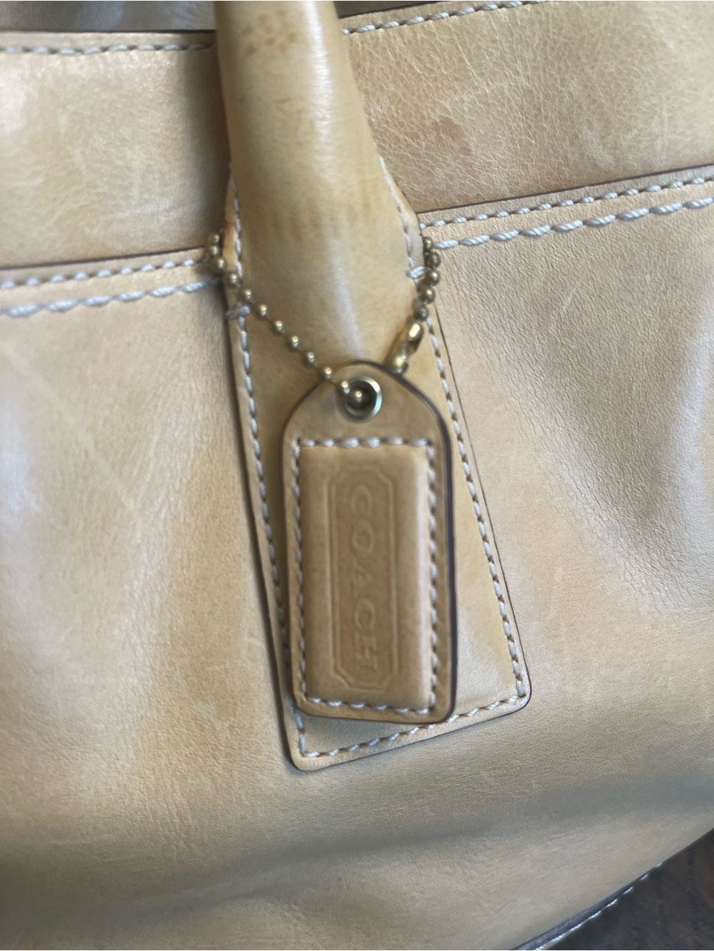 Coach camel colored leather carryall handbag - Picture 11 of 14